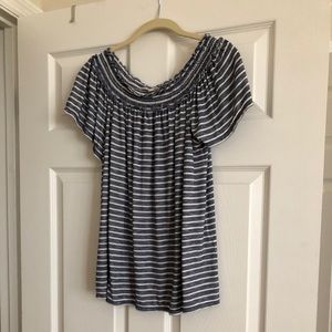 Striped Max Studio Off Shoulder Top